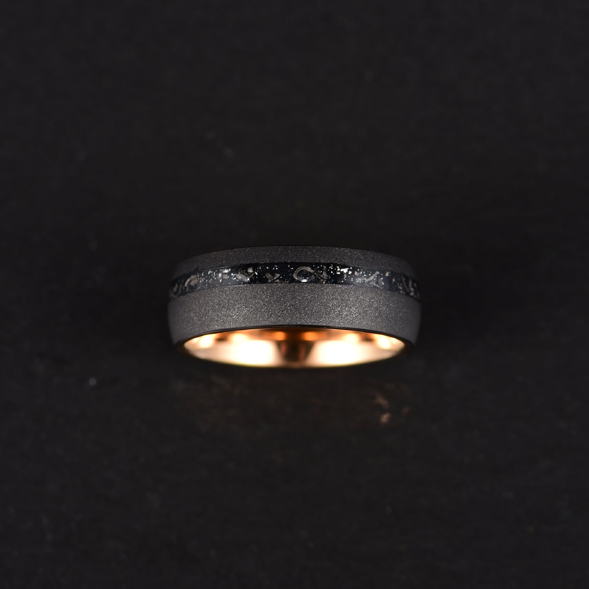 The Gladiator Ring - Rose Tungsten Crushed Meteorite Women's Wedding Band 4MM