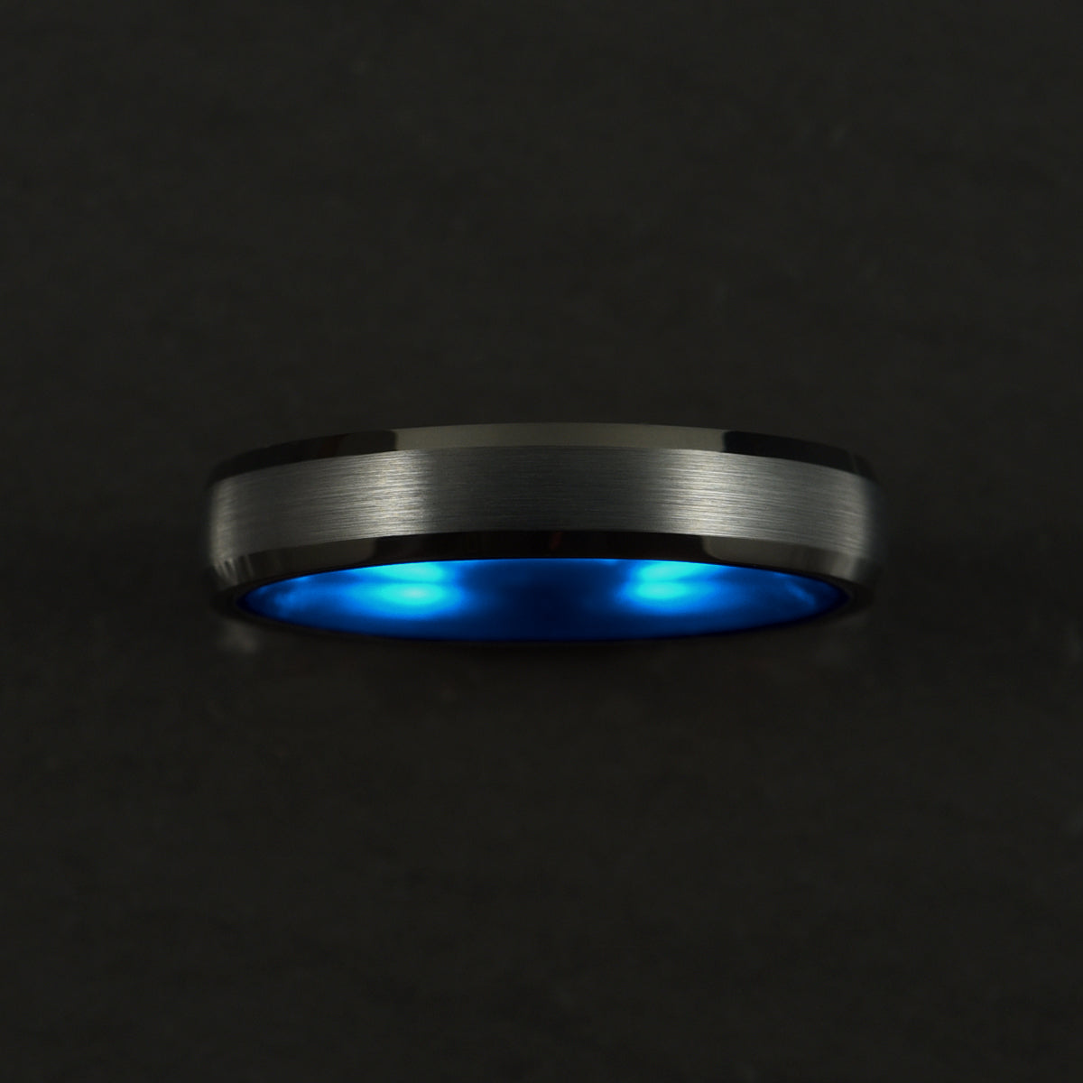 Pristine Passion Blue Interior Tungsten Women's Wedding Band 4MM - PRISTINE RINGS