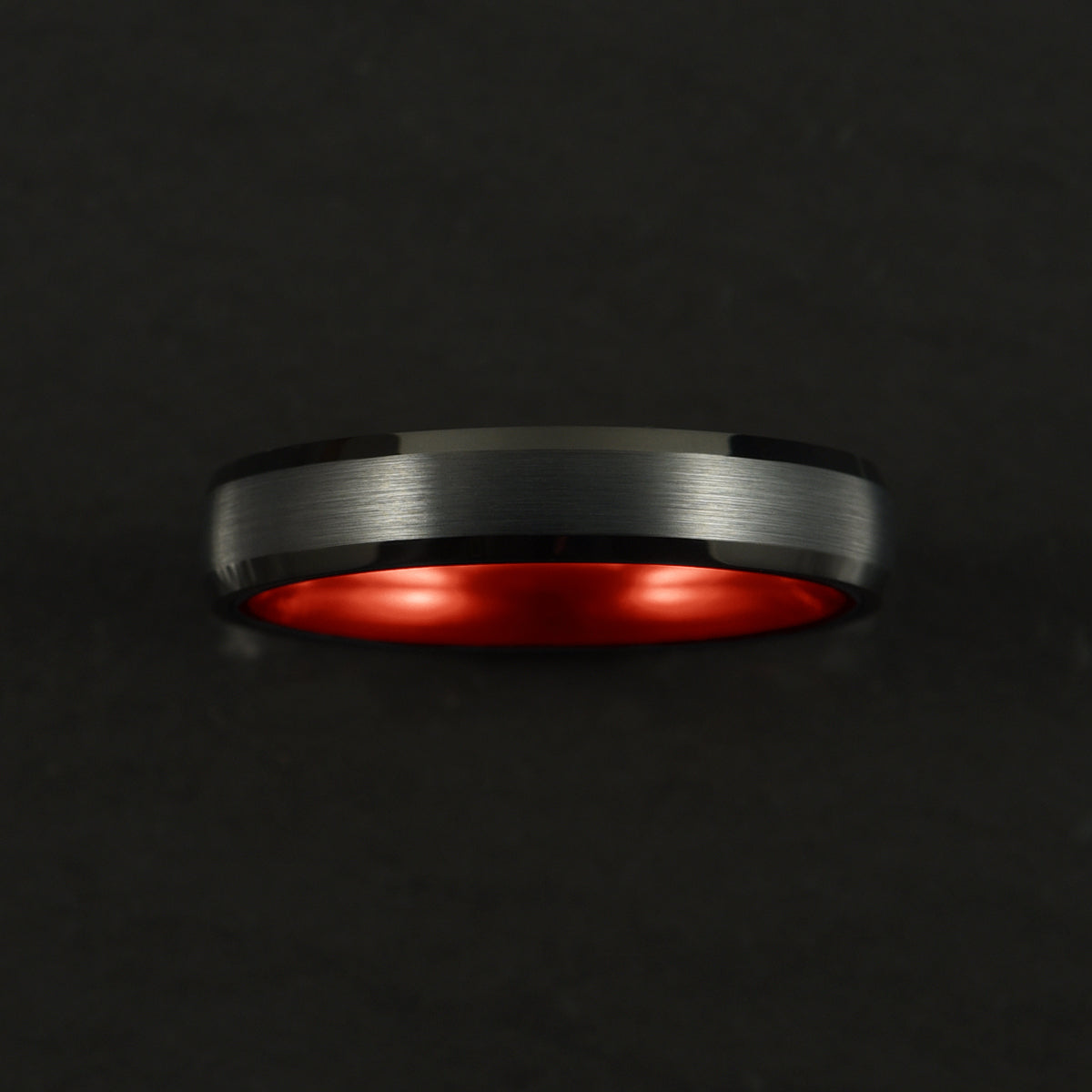Pristine Passion Red Interior Tungsten Women's Wedding Band 4MM - PRISTINE RINGS