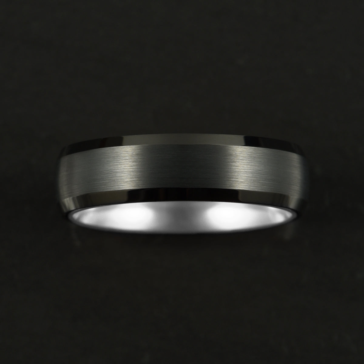 Pristine Passion Silver Interior Tungsten Men's Wedding Band 6MM