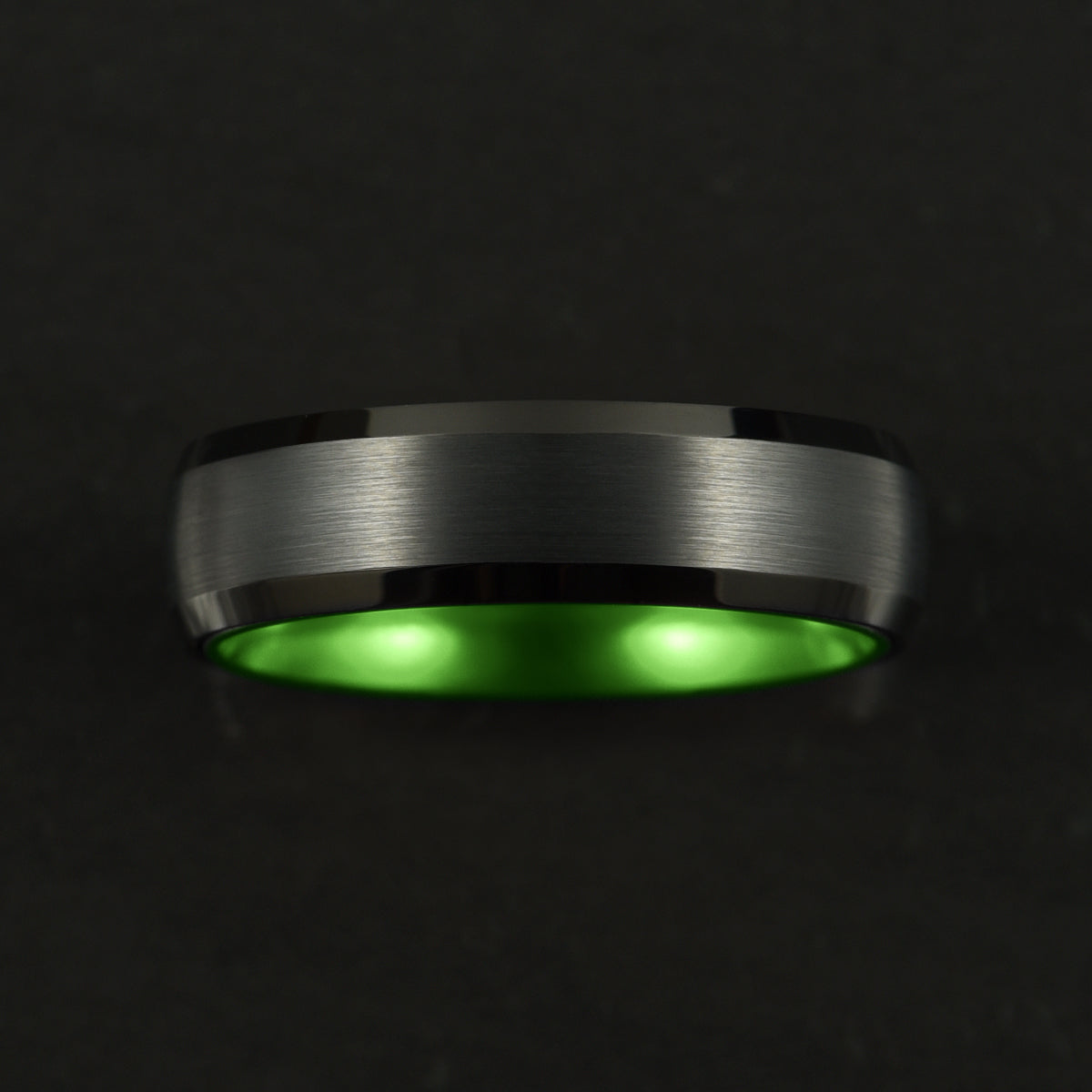 Pristine Passion Green Interior Tungsten Men's Wedding Band 6MM - PRISTINE RINGS