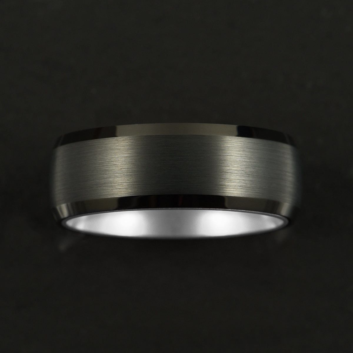 Pristine Passion Silver Interior Tungsten Wedding Band 8MM