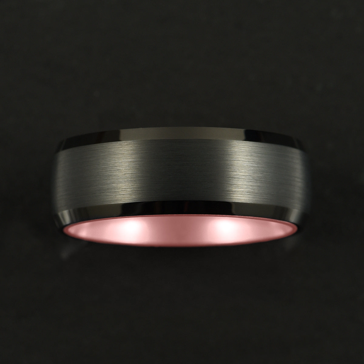 Pristine Passion Rose Interior Tungsten Wedding Band 8MM - PRISTINE RINGS