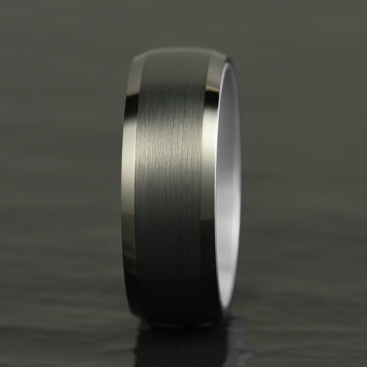 Pristine Passion Silver Interior Tungsten Wedding Band 8MM
