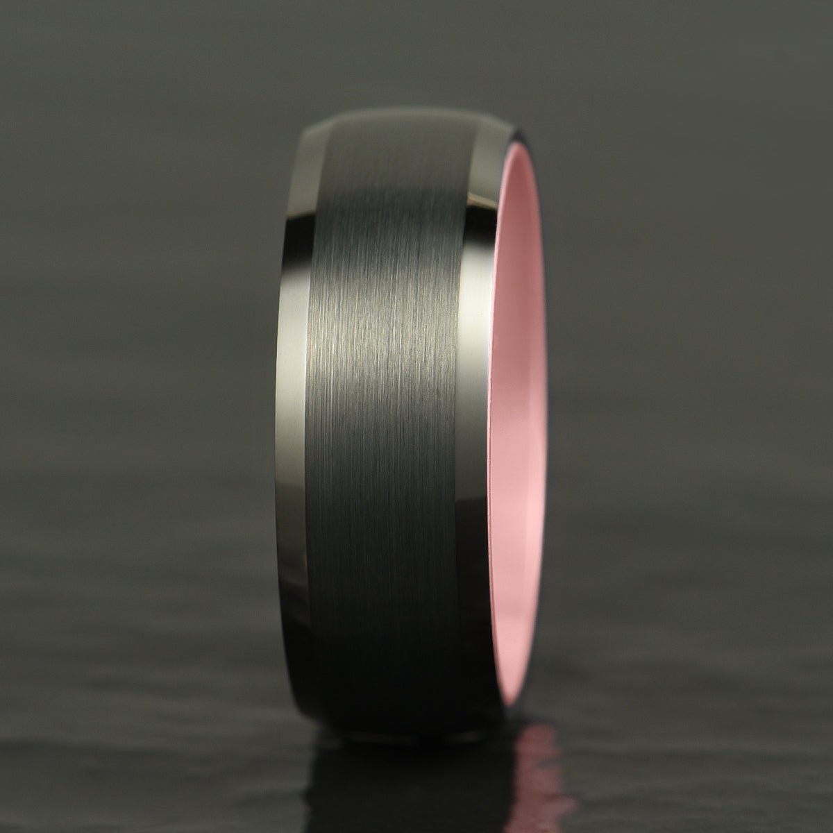 Pristine Passion Rose Interior Tungsten Wedding Band 8MM - PRISTINE RINGS