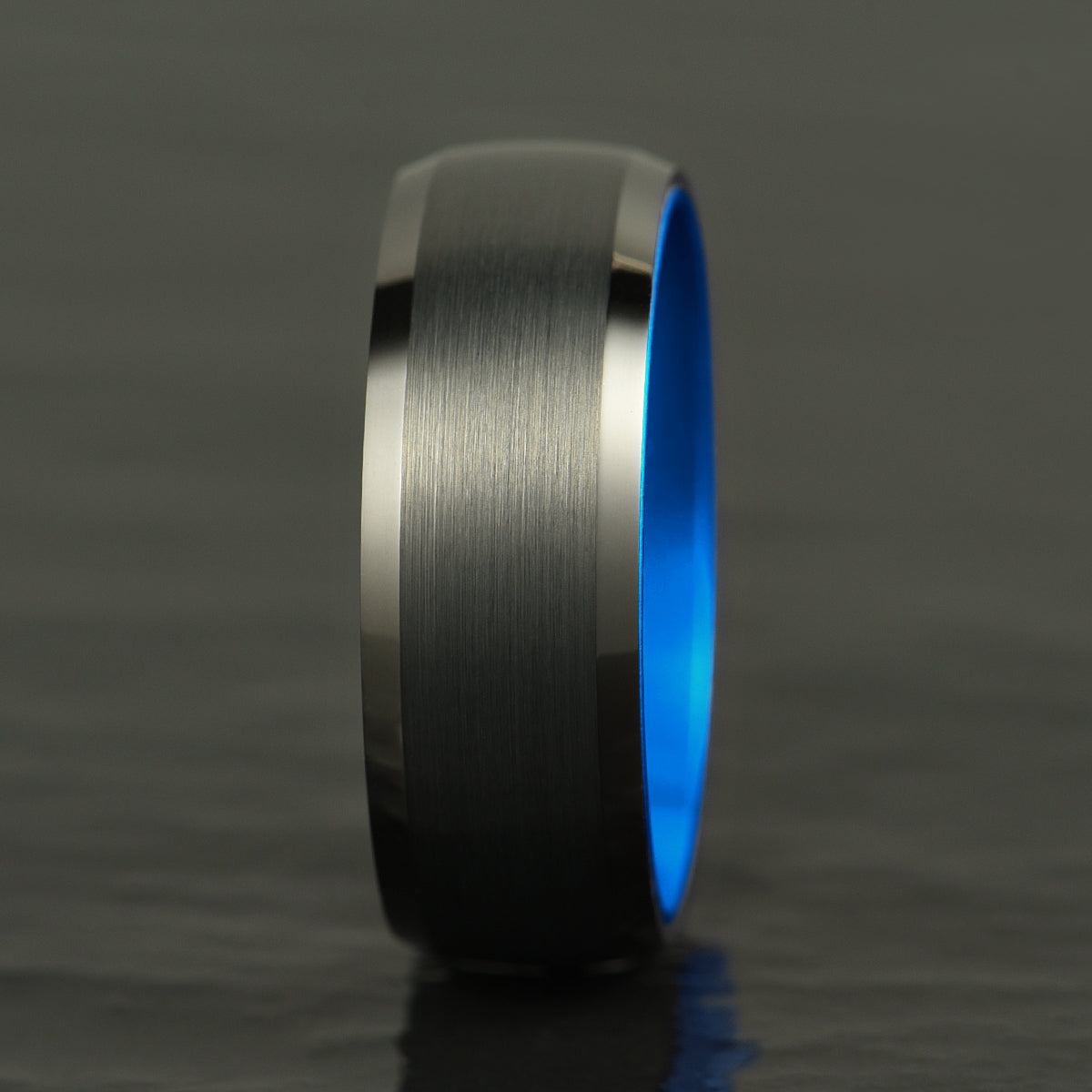 Pristine Passion Blue Interior Tungsten Wedding Band 8MM - PRISTINE RINGS