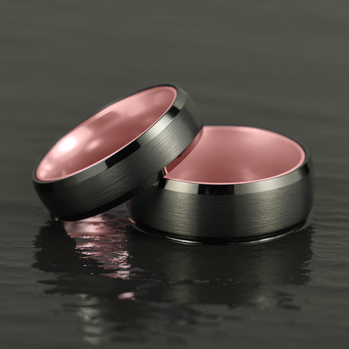 Pristine Passion Rose Interior Tungsten Women's Wedding Band 4MM - PRISTINE RINGS