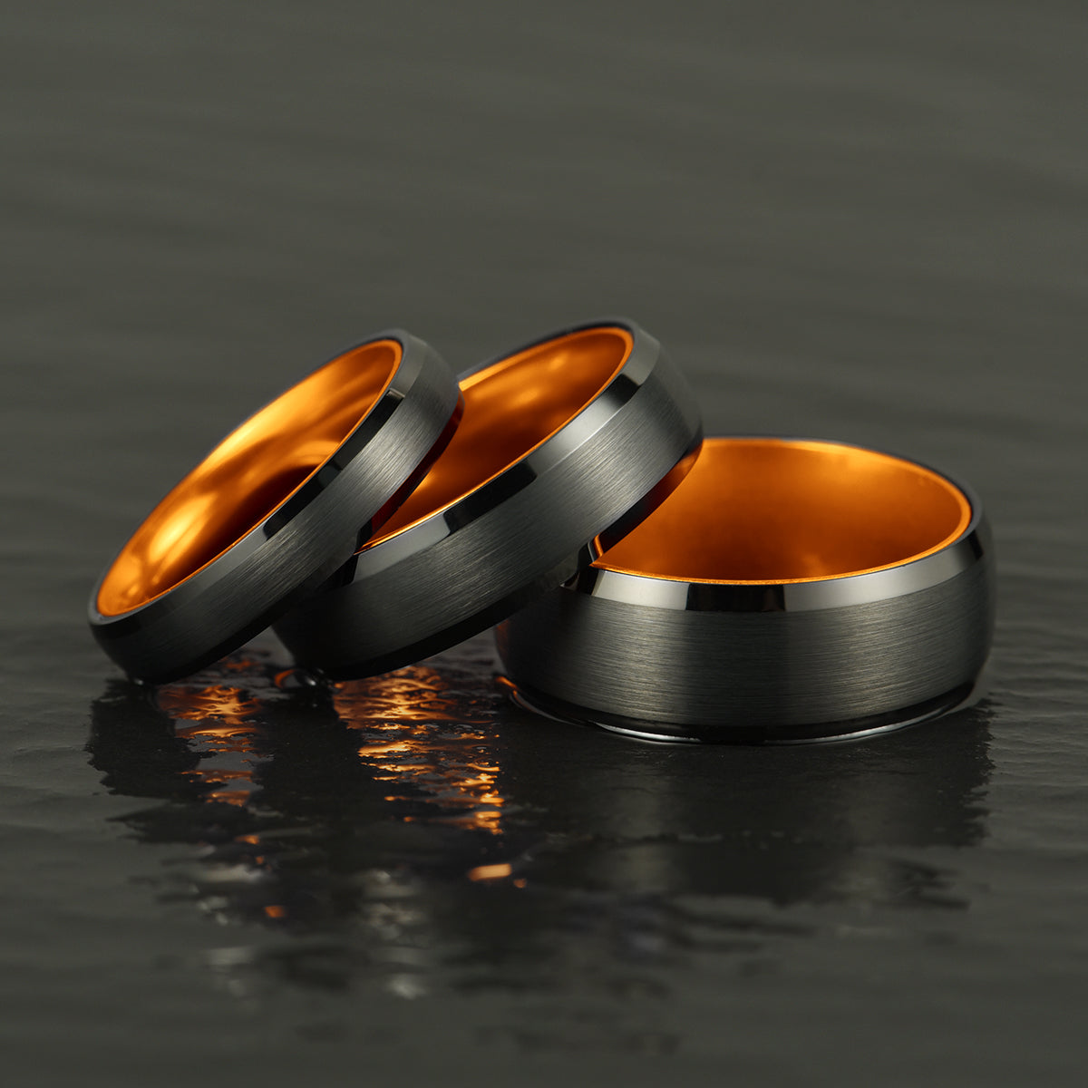 Pristine Passion Orange Interior Tungsten Men's Wedding Band 6MM - PRISTINE RINGS