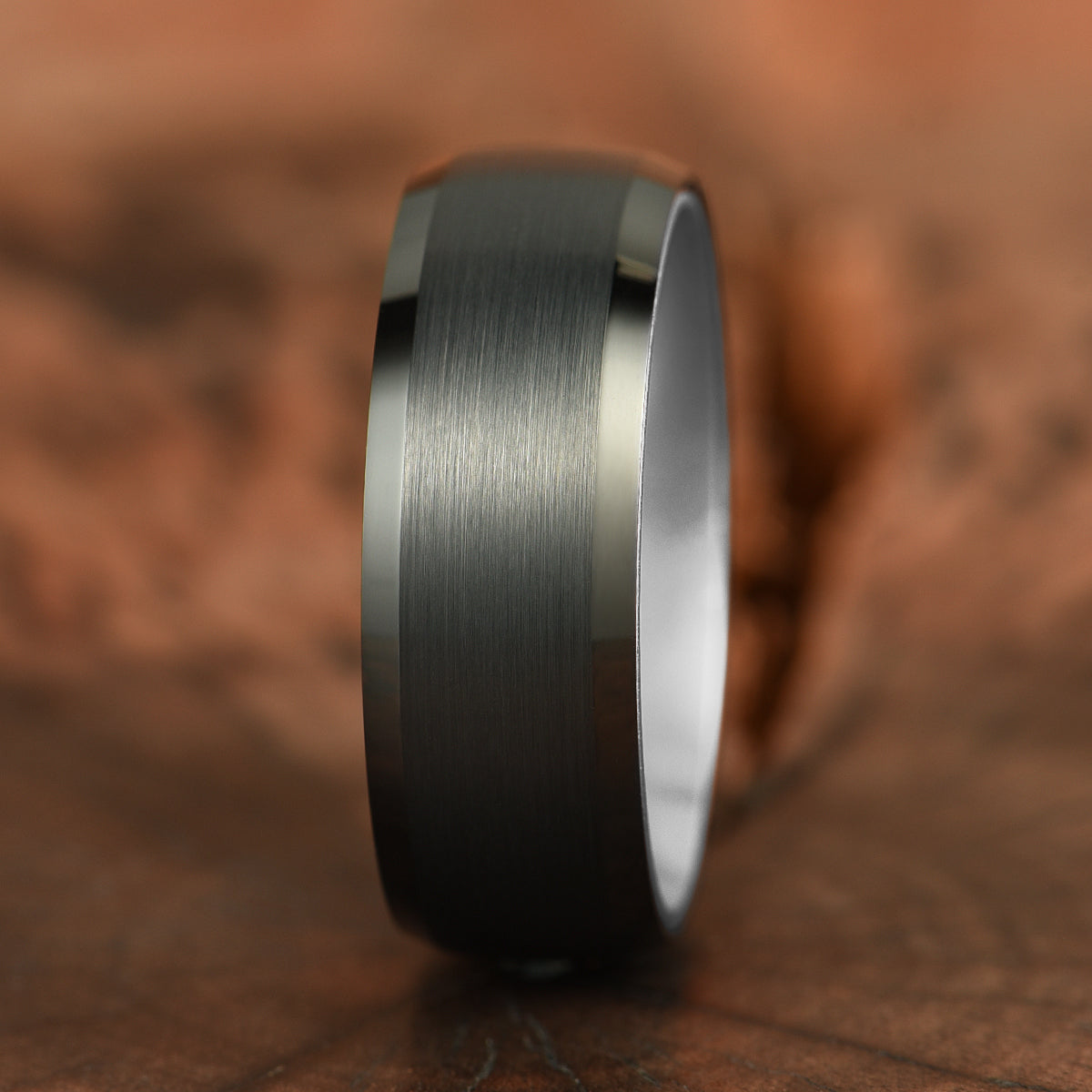 Pristine Passion Silver Interior Tungsten Wedding Band 8MM