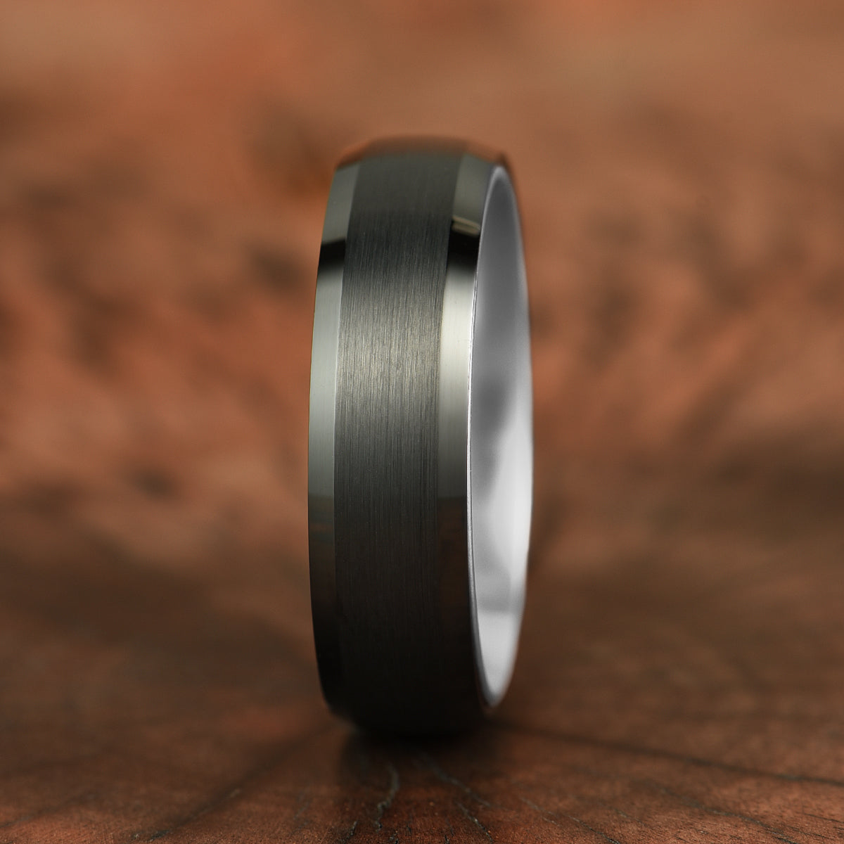 Pristine Passion Silver Interior Tungsten Men's Wedding Band 6MM