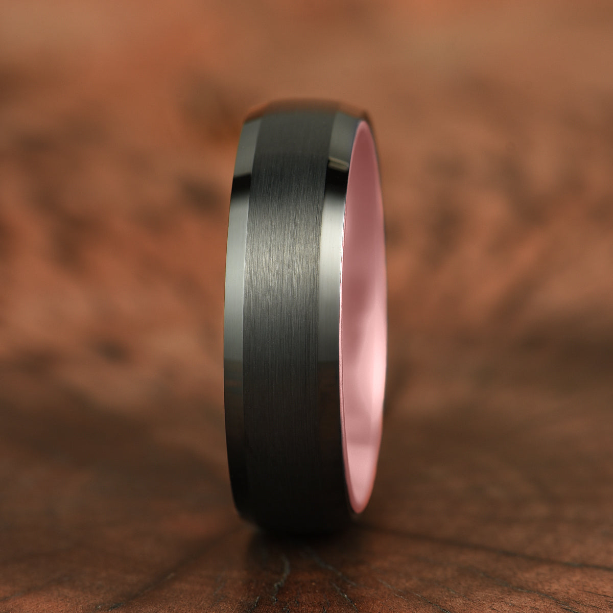 Pristine Passion Rose Interior Tungsten Women's Wedding Band 4MM - PRISTINE RINGS