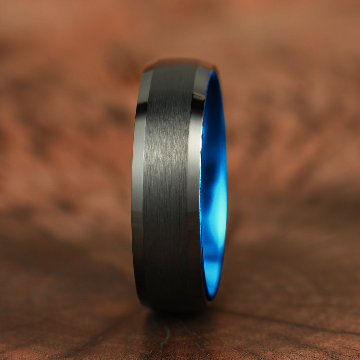 Pristine Passion Blue Interior Tungsten Men's Wedding Band 6MM - PRISTINE RINGS