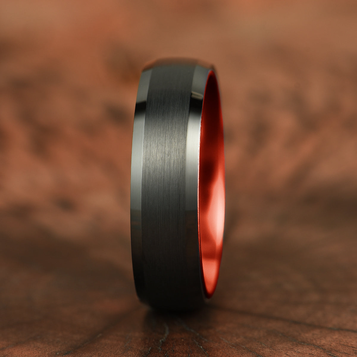 Pristine Passion Red Interior Tungsten Men's Wedding Band 6MM - PRISTINE RINGS