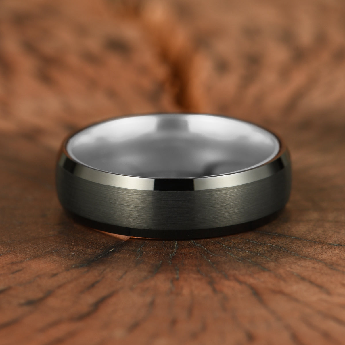 Pristine Passion Silver Interior Tungsten Men's Wedding Band 6MM