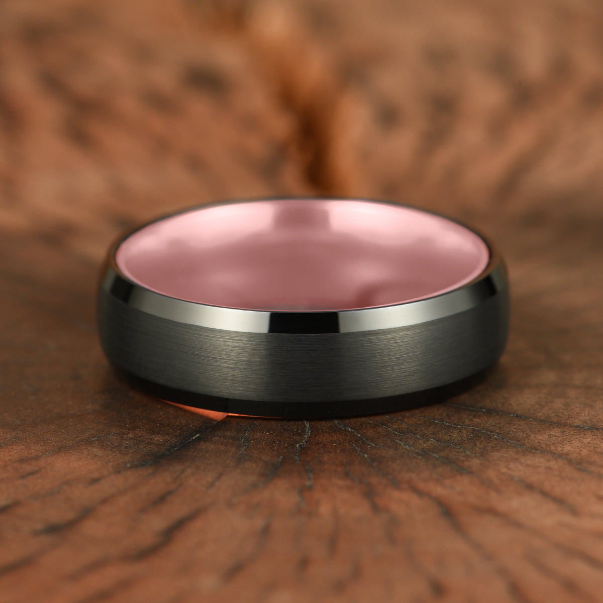 Pristine Passion Rose Interior Tungsten Women's Wedding Band 4MM - PRISTINE RINGS