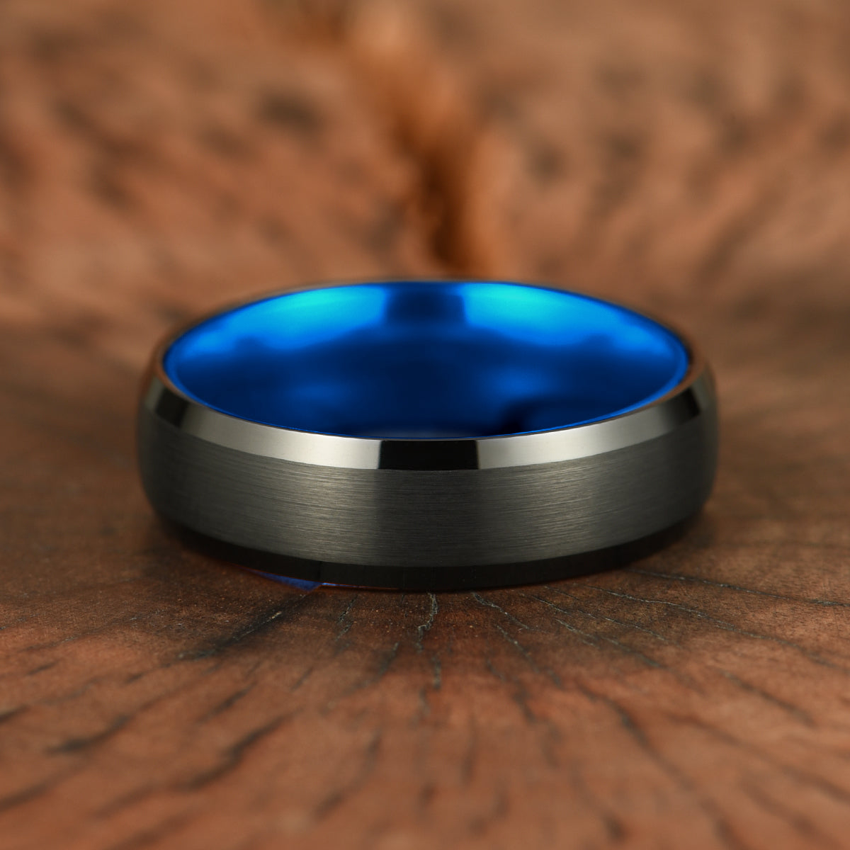 Pristine Passion Blue Interior Tungsten Men's Wedding Band 6MM - PRISTINE RINGS