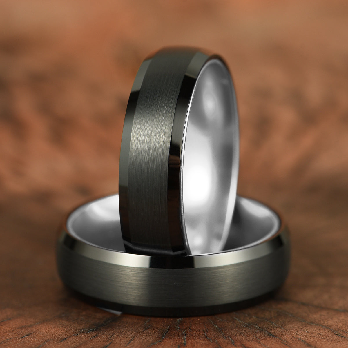 Pristine Passion Silver Interior Tungsten Men's Wedding Band 6MM