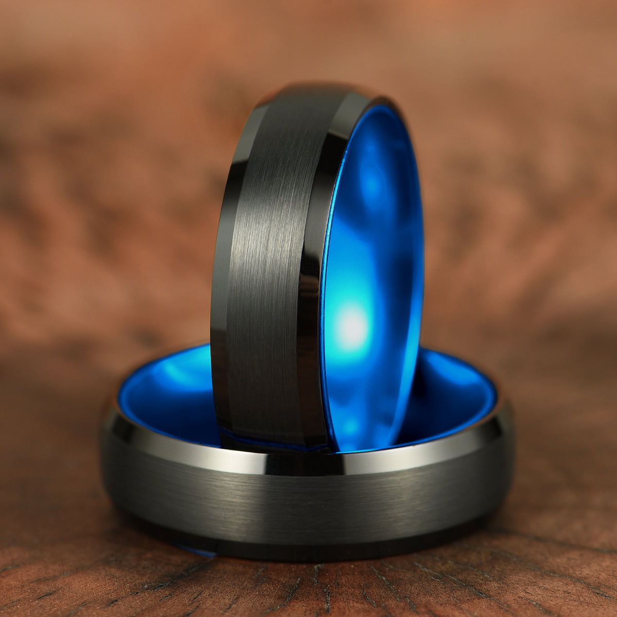 Pristine Passion Blue Interior Tungsten Men's Wedding Band 6MM - PRISTINE RINGS