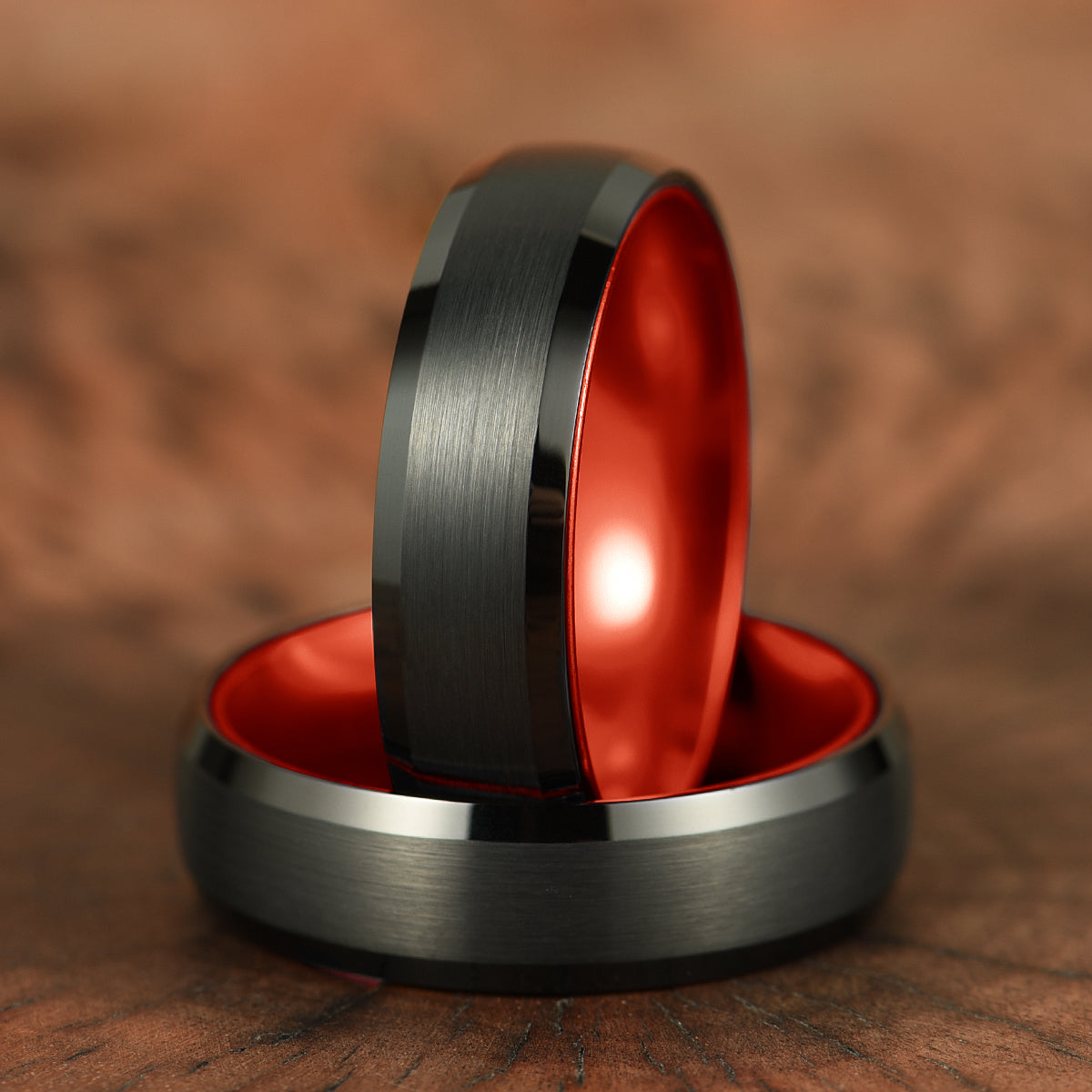 Pristine Passion Red Interior Tungsten Men's Wedding Band 6MM - PRISTINE RINGS