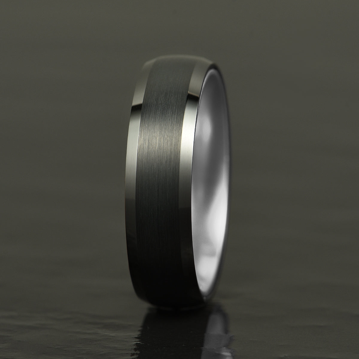 Pristine Passion Silver Interior Tungsten Men's Wedding Band 6MM