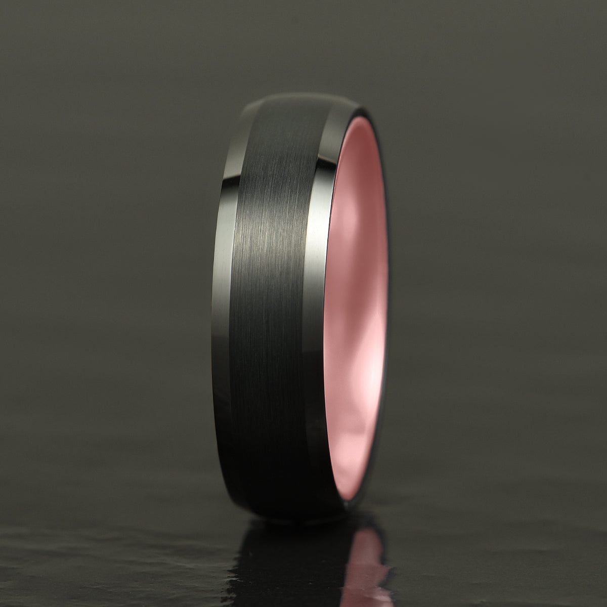 Pristine Passion Rose Interior Tungsten Women's Wedding Band 4MM