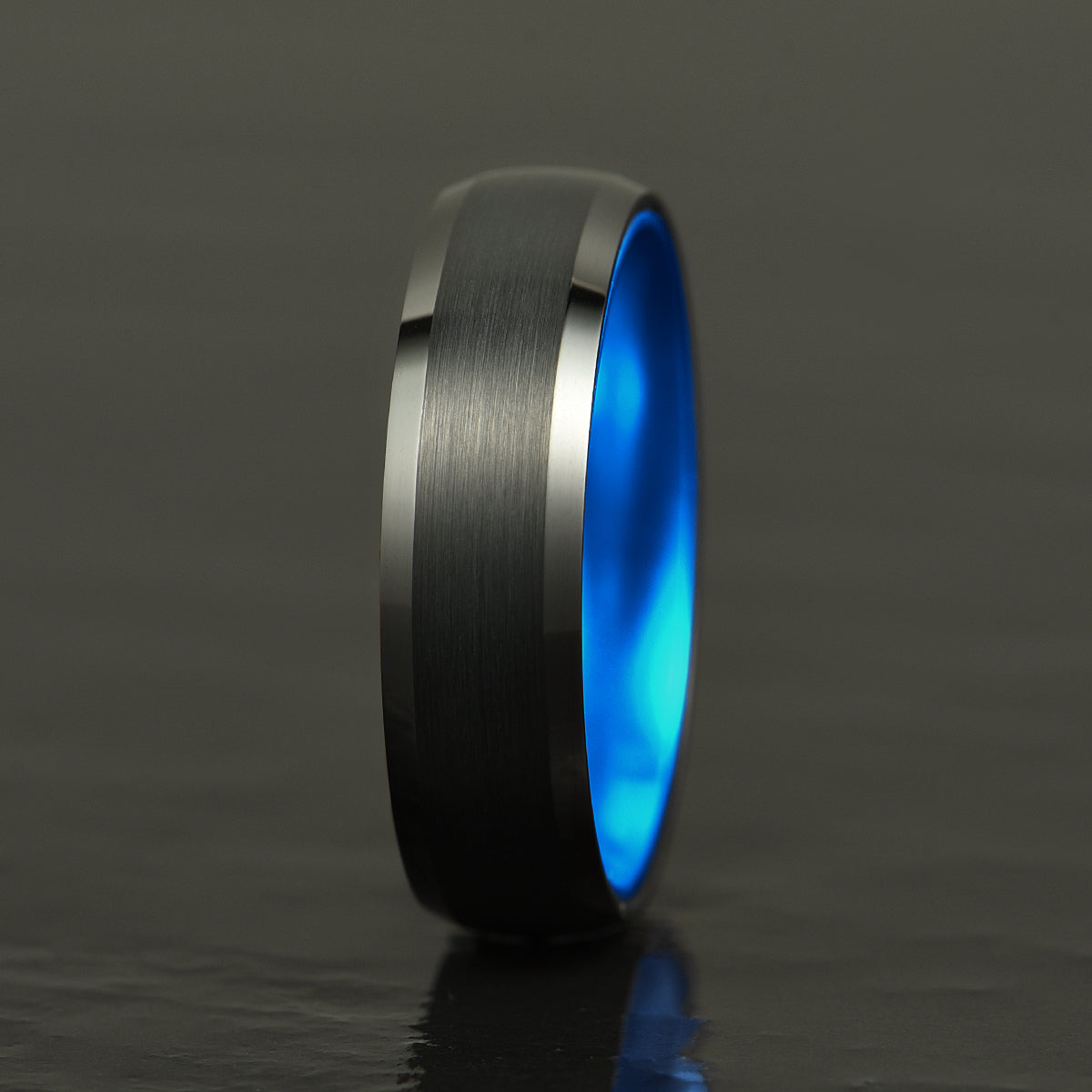 Pristine Passion Blue Interior Tungsten Men's Wedding Band 6MM - PRISTINE RINGS