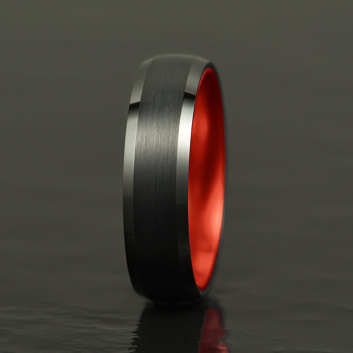 Pristine Passion Red Interior Tungsten Men's Wedding Band 6MM - PRISTINE RINGS