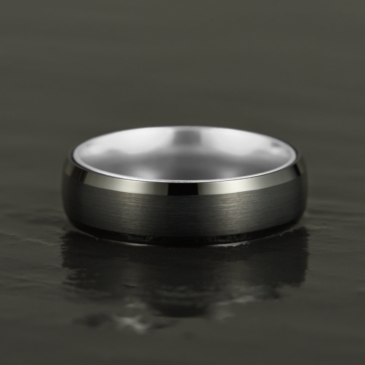 Pristine Passion Silver Interior Tungsten Men's Wedding Band 6MM