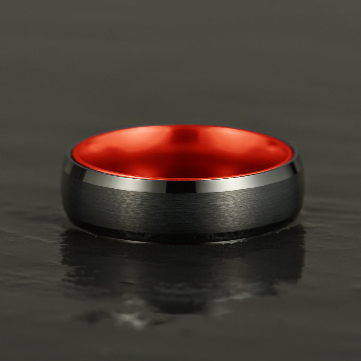 Pristine Passion Red Interior Tungsten Men's Wedding Band 6MM - PRISTINE RINGS