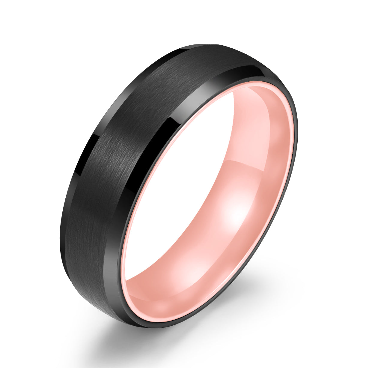 Pristine Passion Rose Interior Tungsten Women's Wedding Band 4MM