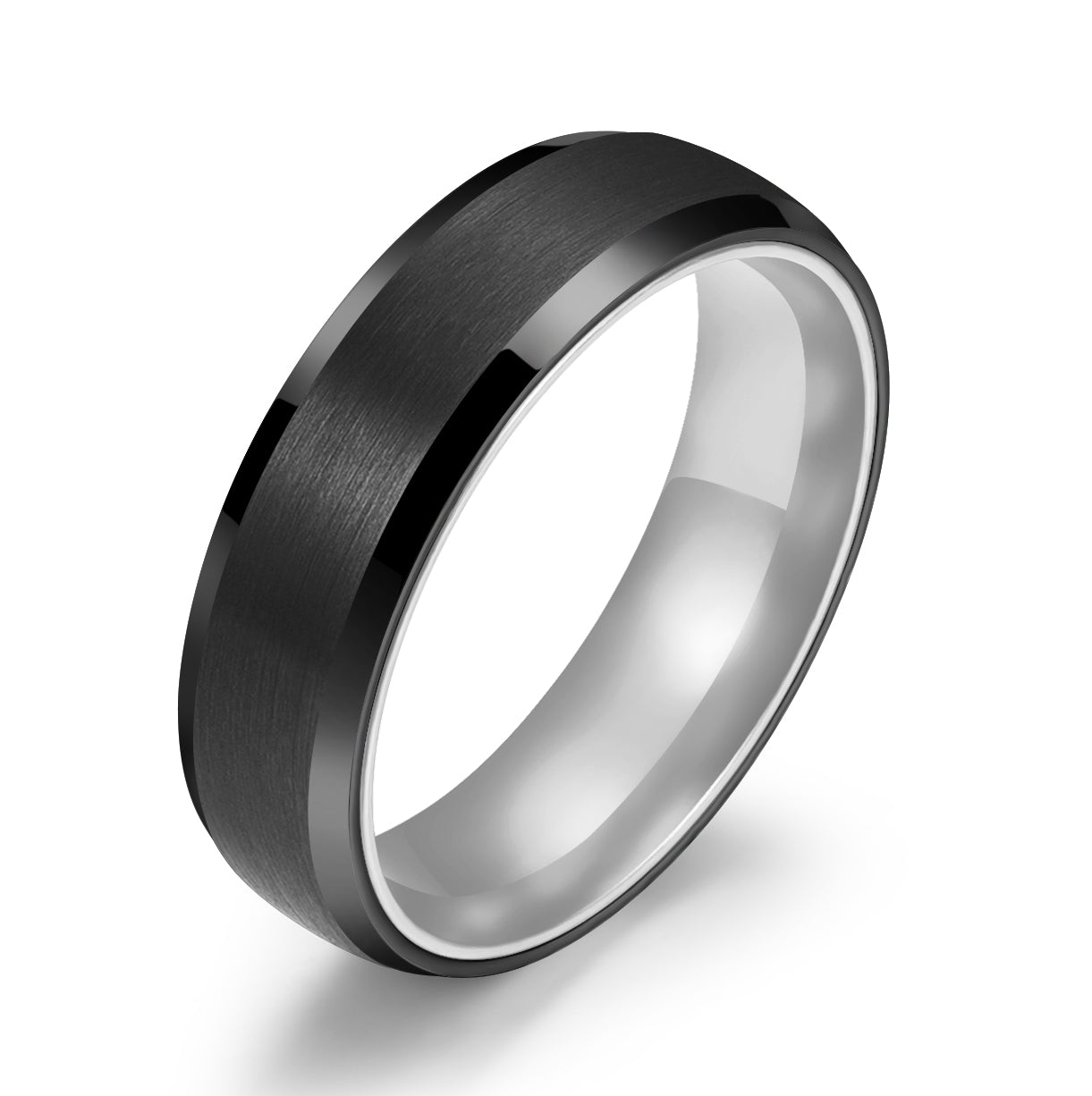 Pristine Passion Silver Interior Tungsten Men's Wedding Band 6MM