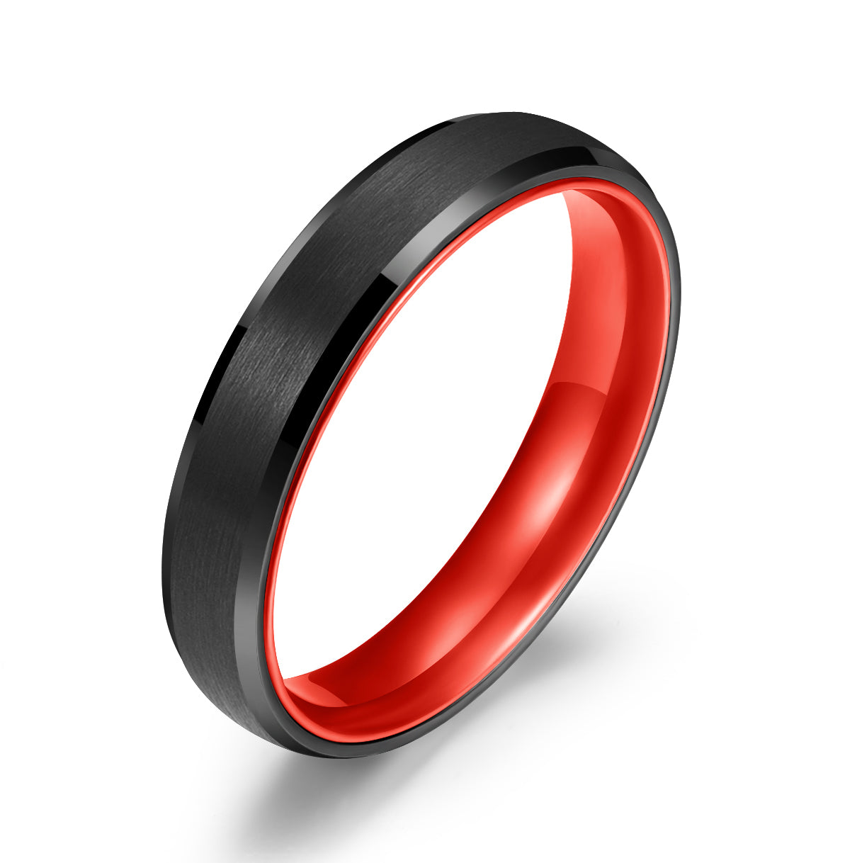 Pristine Passion Red Interior Tungsten Women's Wedding Band 4MM - PRISTINE RINGS
