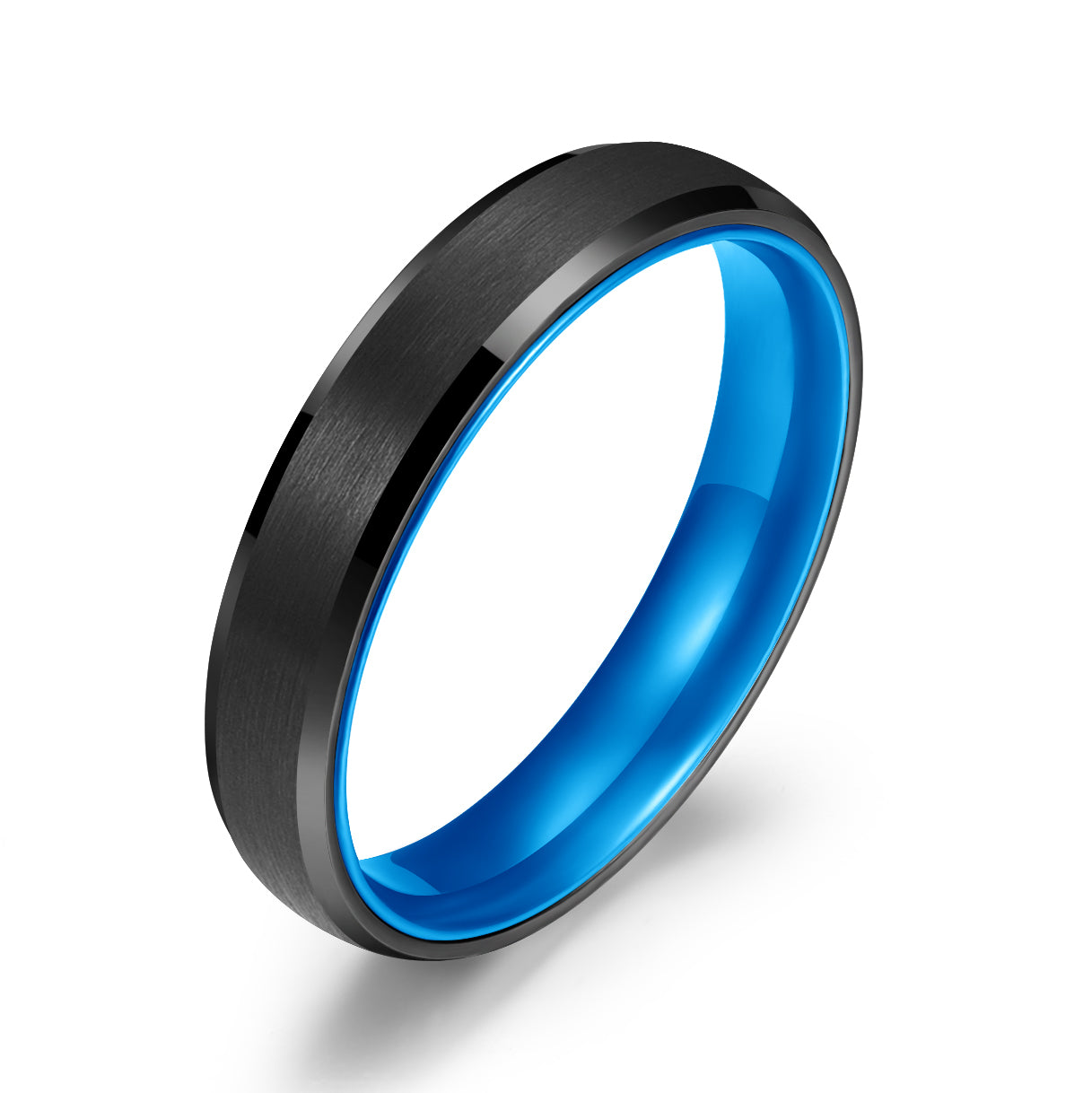 Pristine Passion Blue Interior Tungsten Women's Wedding Band 4MM