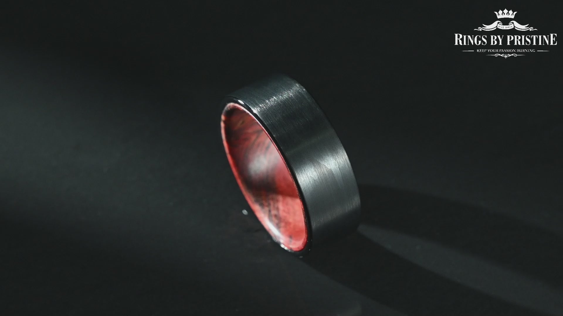 Black Tungsten Cocobolo Men's Wedding Band 8MM