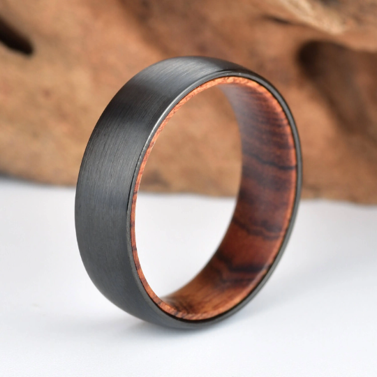 Snake Wood Tungsten Men's Wedding Band 6MM - PRISTINE RINGS