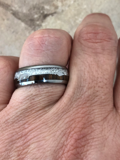 Tungsten Koa Wood Men's Wedding Band 8MM