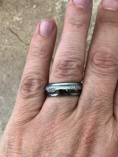 Tungsten Koa Wood Men's Wedding Band 8MM