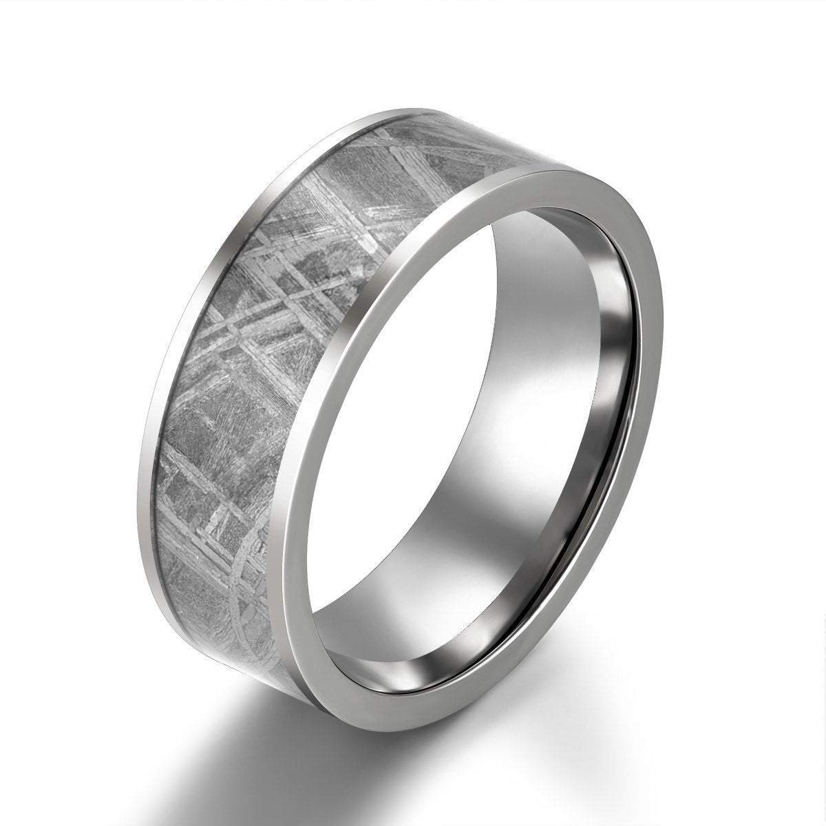 Muonionalusta Meteorite Titanium Men's Wedding Band 8MM - PRISTINE RINGS