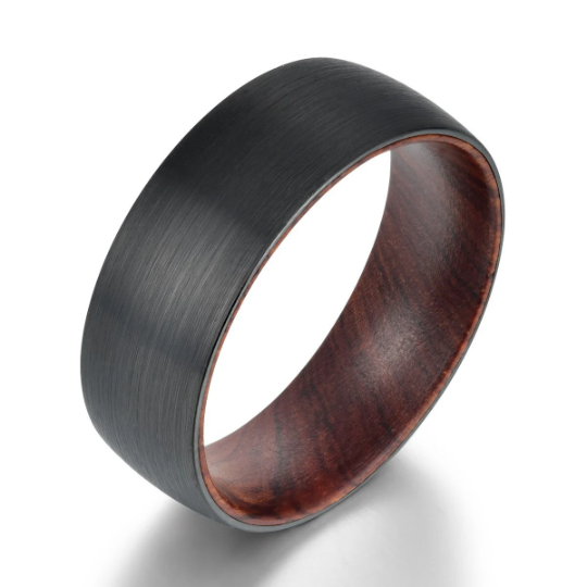 Iron Wood Tungsten Men's Wedding Band 8MM - PRISTINE RINGS