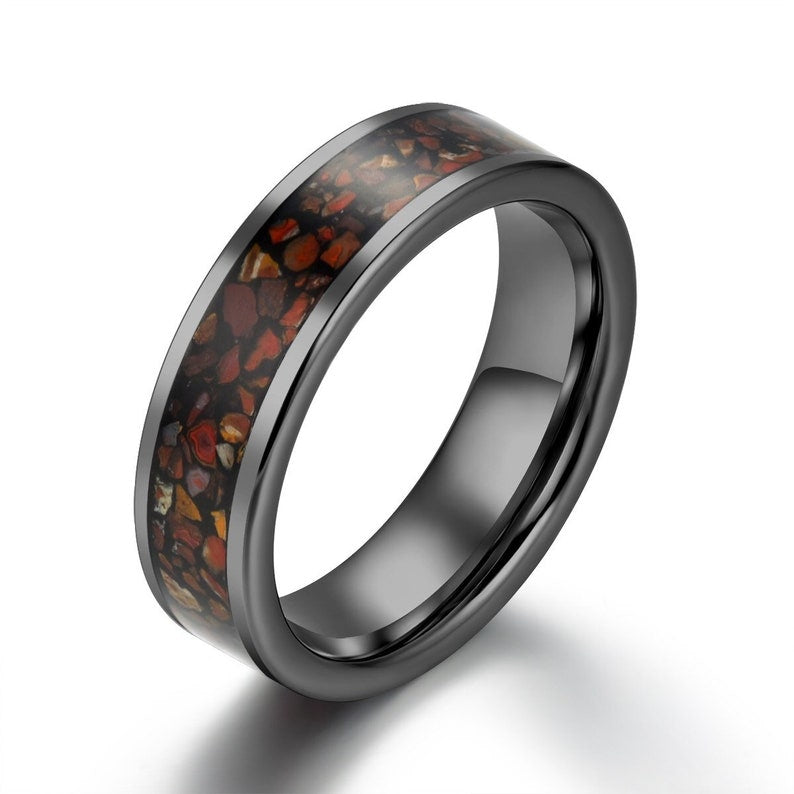 Dinosaur Bone Tungsten Women's Wedding Band 4MM - PRISTINE RINGS