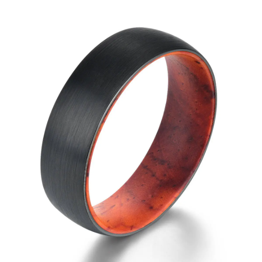 Cocobolo Wood Tungsten Men's Wedding Band 6MM - PRISTINE RINGS