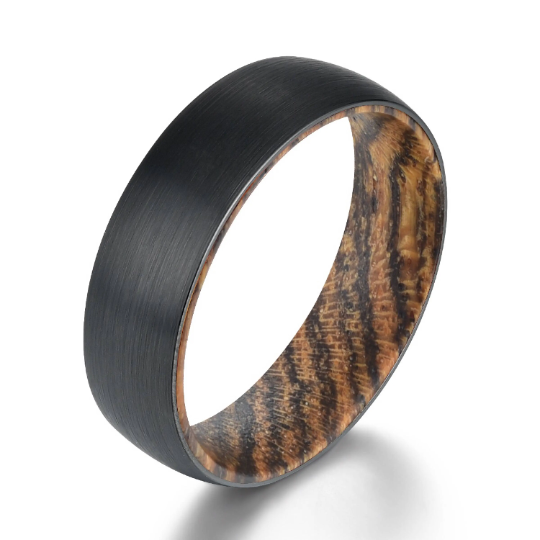 Bocote Wood Tungsten Men's Wedding Band 6MM