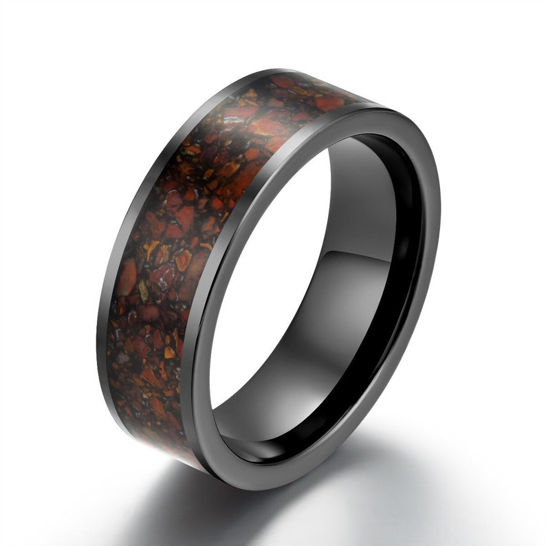 Dinosaur Bone Tungsten Men's Wedding Band 8MM - PRISTINE RINGS
