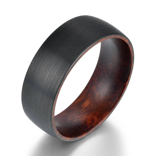 Snake Wood Tungsten Men's Wedding Band 8MM - PRISTINE RINGS