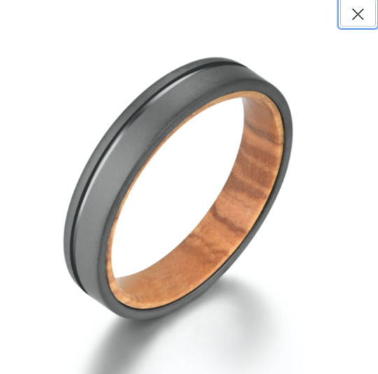 Olive Wood Black Titanium Men's Wedding Band 6MM - PRISTINE RINGS