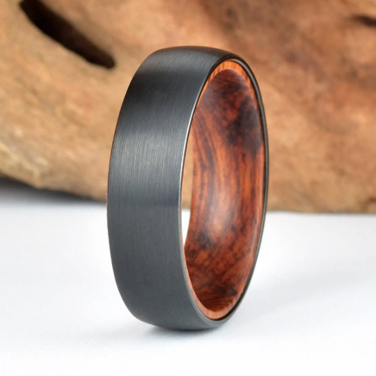 Snake Wood Tungsten Men's Wedding Band 6MM - PRISTINE RINGS