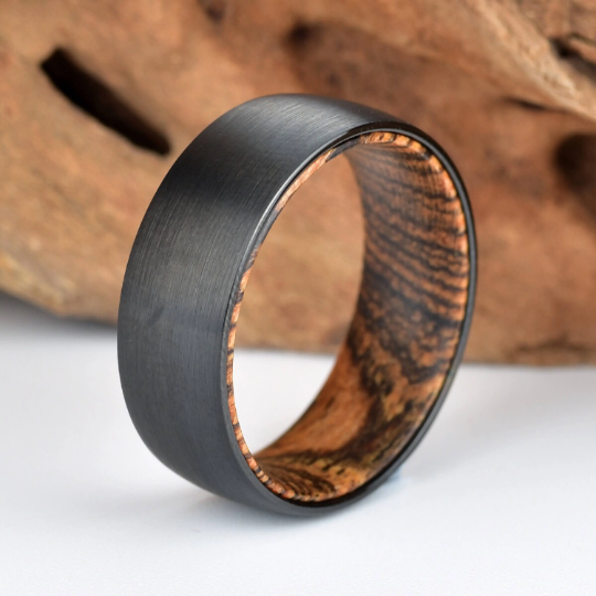 Bocote Wood Tungsten Men's Wedding Band 8MM