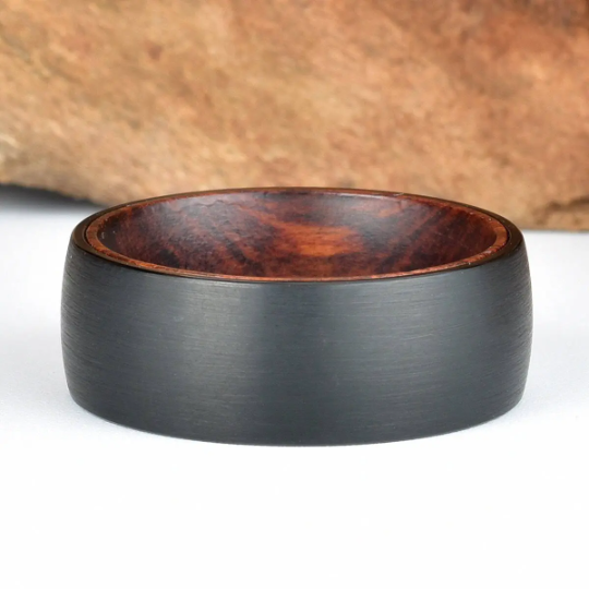 Snake Wood Tungsten Men's Wedding Band 8MM - PRISTINE RINGS