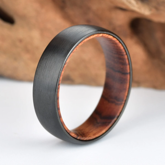 Iron Wood Tungsten Men's Wedding Band 6MM - PRISTINE RINGS