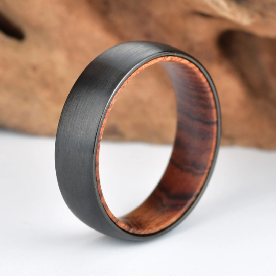 Iron Wood Tungsten Men's Wedding Band 6MM